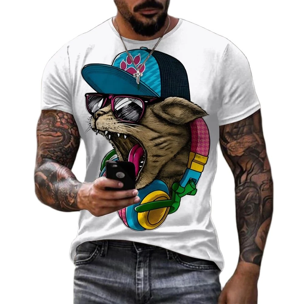 Top Trends: Funny Animal Printed T Shirt For Men Hip Hop Style Oversized Short Sleeve Street Harajuku O-neck Pullover Summer Casual Tops 6XL Shoppable Styles