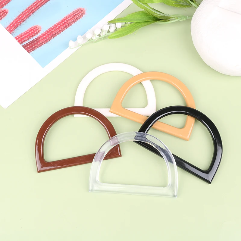 Top Trends: 1 / 2X D-shaped Wooden Bag Handle Resin Ring Bag Handles Replacement Purse Luggage Handcrafted Accessories Woven Bag Handle 2 Size Shoppable Styles