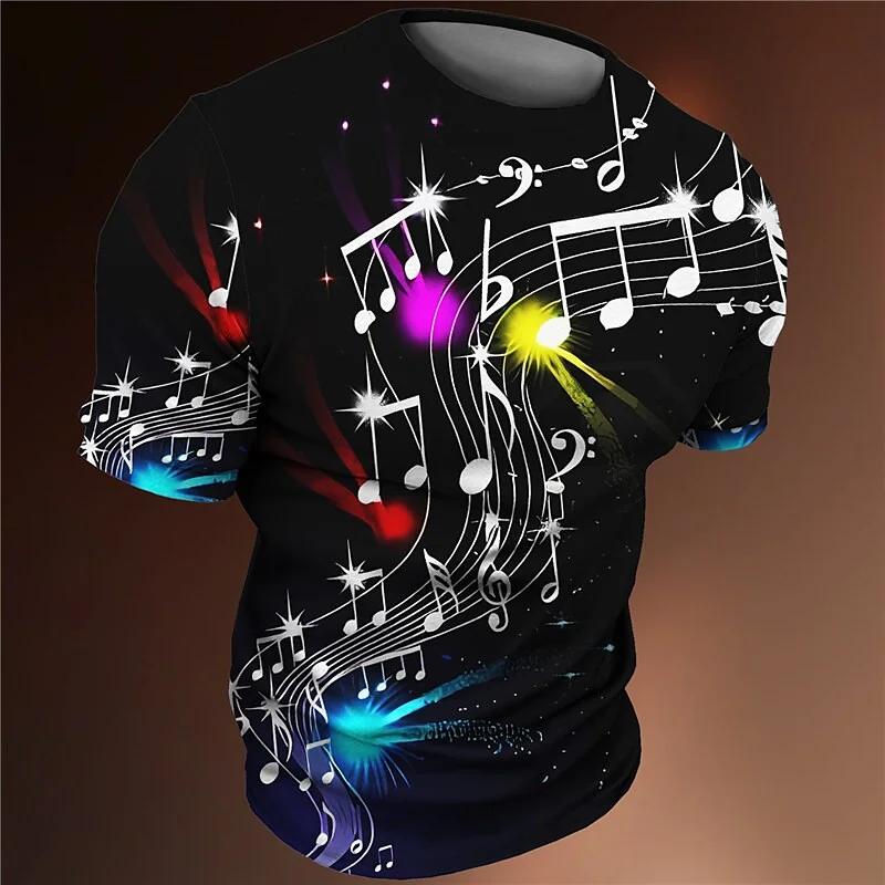 Top Trends: Vintage Men's T-shirt 3d Print Jazz Tops Guitar Clarinet T Shirt Classic Summer Music Short Sleeve Hip Hop Tee Pop Loose T-shirt Shoppable Styles