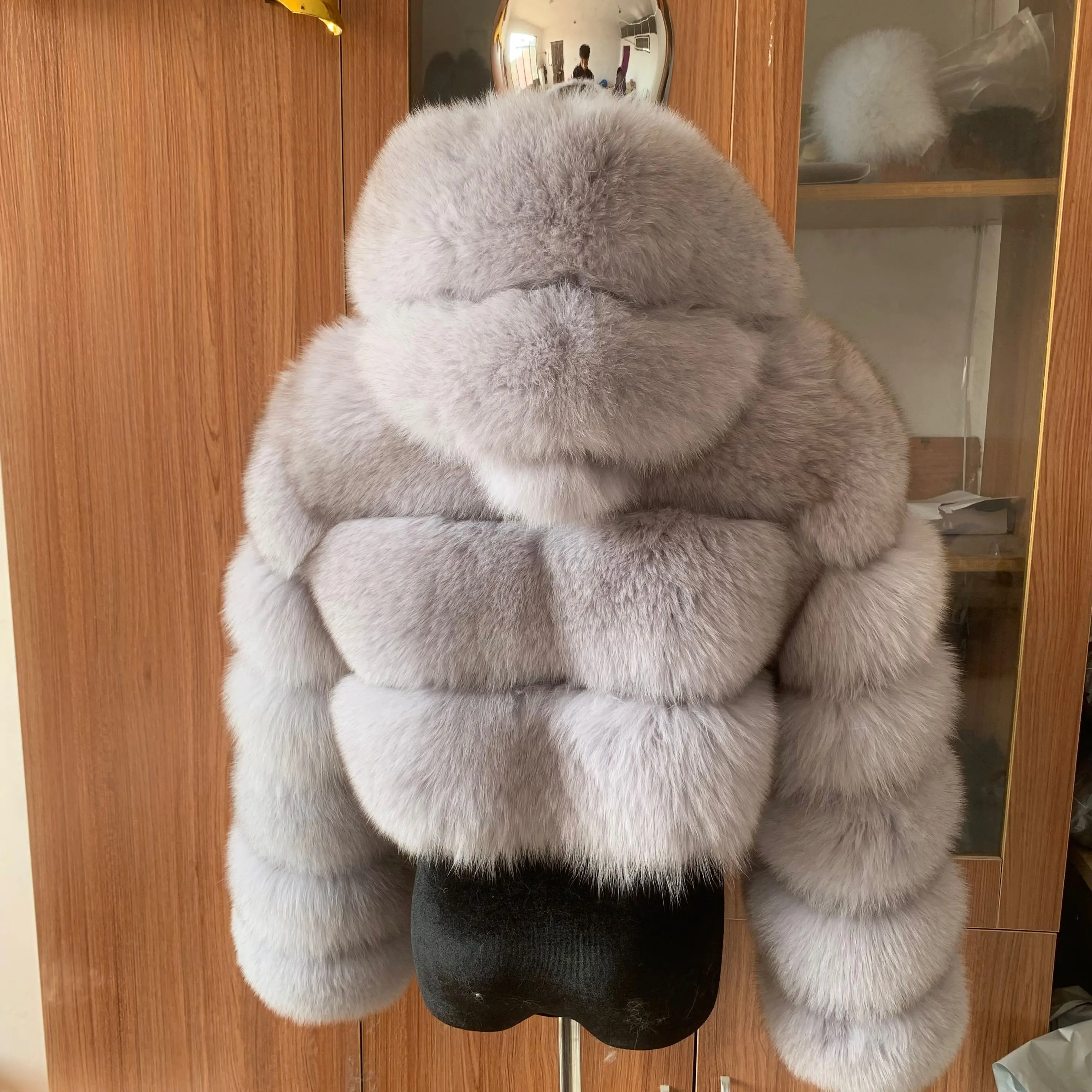 Top Trends: Natural Real Fox Fur Hooded Short Women's Coat Winter Fashion Warm Coat Luxury Real Raccoon Hooded Jacket Shoppable Styles