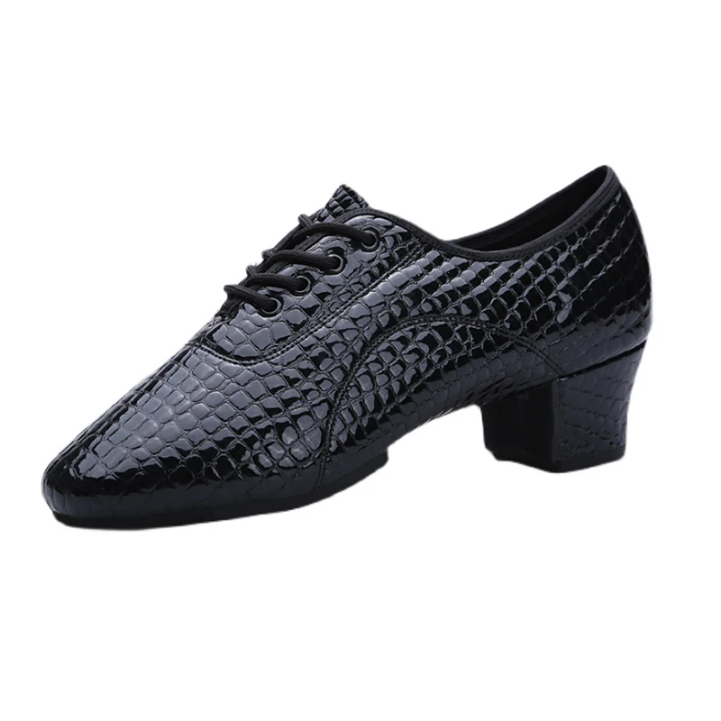 Top Trends: Latin Dance Shoes For Men Leather Modern Ballroom Dance Stone Pattern Square Quick Step Formal Dancing Shoes Soft Male Sneakers Shoppable Styles - Image 2