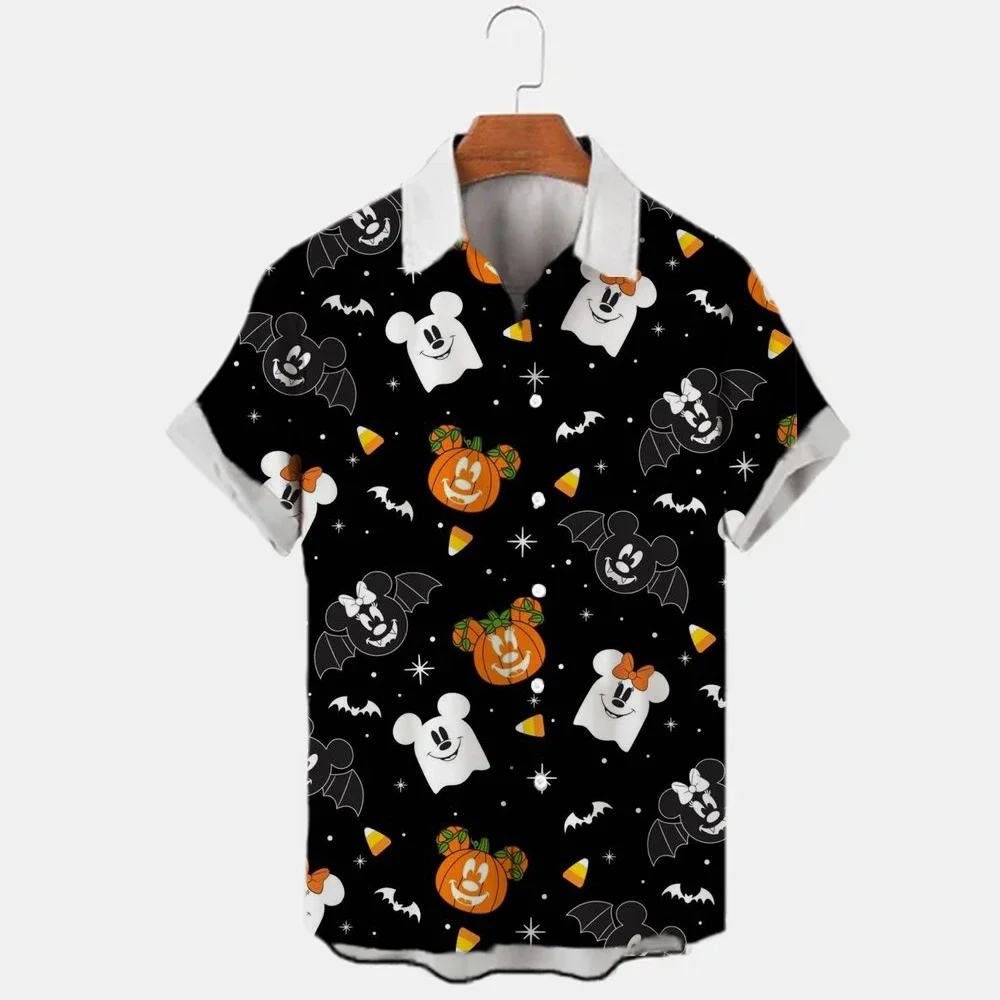 Top Trends: 2023 Summer Casual Button Down Shirt Holiday Short Sleeve Disney Mickey Mouse 3D Full Print Beach Fashion Men's Lapel Color Hip Shoppable Styles - Image 5