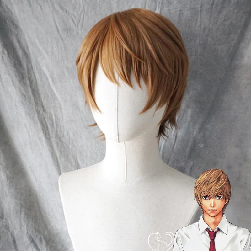 Top Trends: Anime Death Note Yagami Light Cosplay Wig Short Brown Heat Resistant Hair Pelucas Cosplay Wigs + Wig Cap Shoppable Styles - Image 2