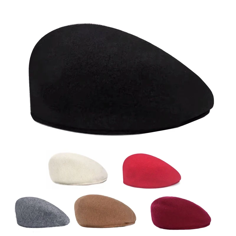 Top Trends: Unisex Beret Solid Color Wool Berets Artist Beanie Hat Men Women British Retro Anti-wear Forward Hats Embroidered Newsboy Cap Shoppable Styles