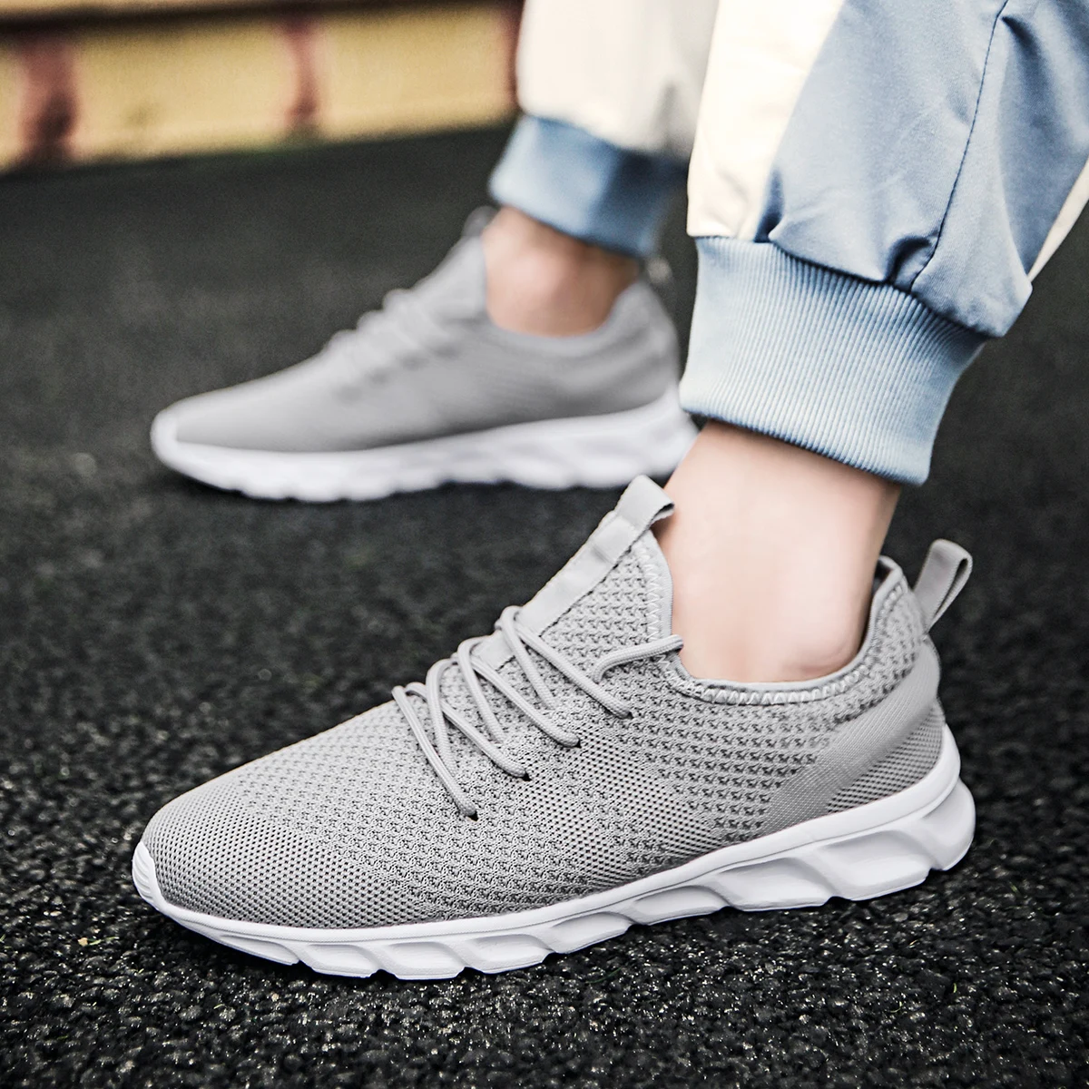 Top Trends: Non-slip Men's Running Shoes Knitting Mesh Breathable Shoes Men Sneakers Male Casual Jogging Men Sport Shoes Zapatos Para Correr Shoppable Styles - Image 3