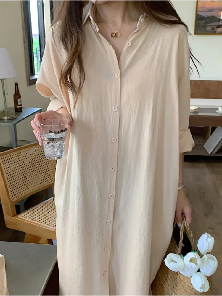 Top Trends: S-2XL Summer Shirt Dress Evening Vintage Dress Party Oversize Long Cotton Beach Women Dresses Robe Vestido Vestidos Para Mujer Shoppable Styles - Image 2