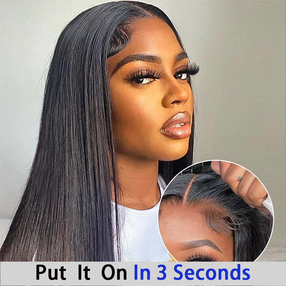 Top Trends: Glueless Wig Human Hair Ready To Wear 13x4 Straight Lace Front Wig Brazilian 4X4 Glueless Preplucked Human Wigs Ready To Go Shoppable Styles