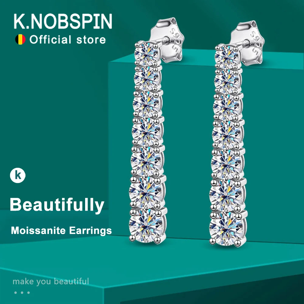 Top Trends: KNOBSPIN D VVS1 Moissanite Pandent Earrings For Woman Wedding Jewely With GRA S925 Sterling Sliver Plated 18k White Gold Earring Shoppable Styles