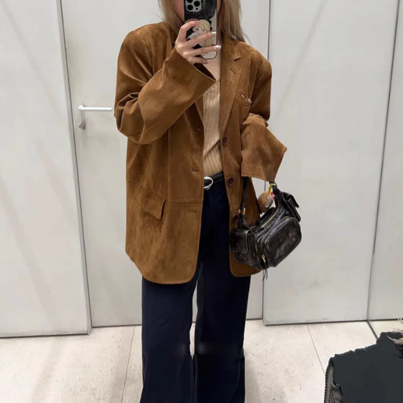 Top Trends: Women's Blazers Suede Warm And Luxurious Single-breasted Loose Fit And Slim Fit 2023 New Arrivals Clothing자켓 Shoppable Styles