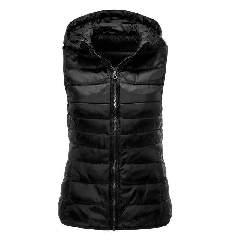 Top Trends: Winter Womens Hooded Outerwear Sleeveless Hooded Jackets Cotton-padded Warm Pure Color Coat Shoppable Styles - Image 6