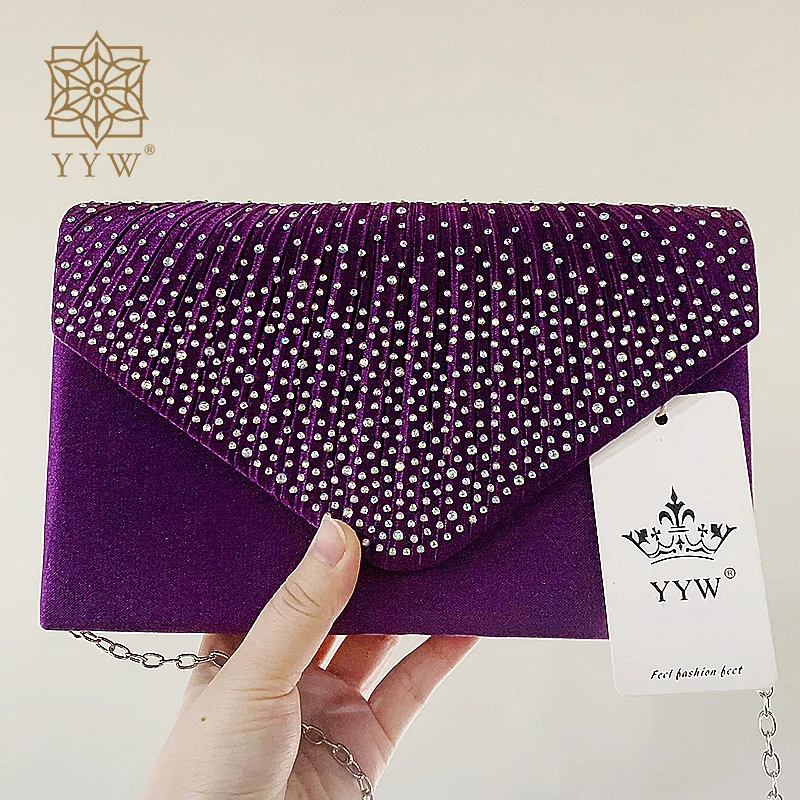 Top Trends: Purple Women Wedding Clutch Luxury Handbag Women Bags Designed Clutch Female 2019 Yellow Summer Clutches Female Evening Prom Bag Shoppable Styles