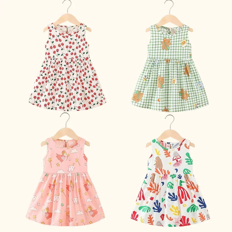 Top Trends: Girl Dresses Cotton Children Clothing Summer Kids Clothes Dresses For Girls Party Princess Fashion Outfit Cartoon Beach Dress Shoppable Styles