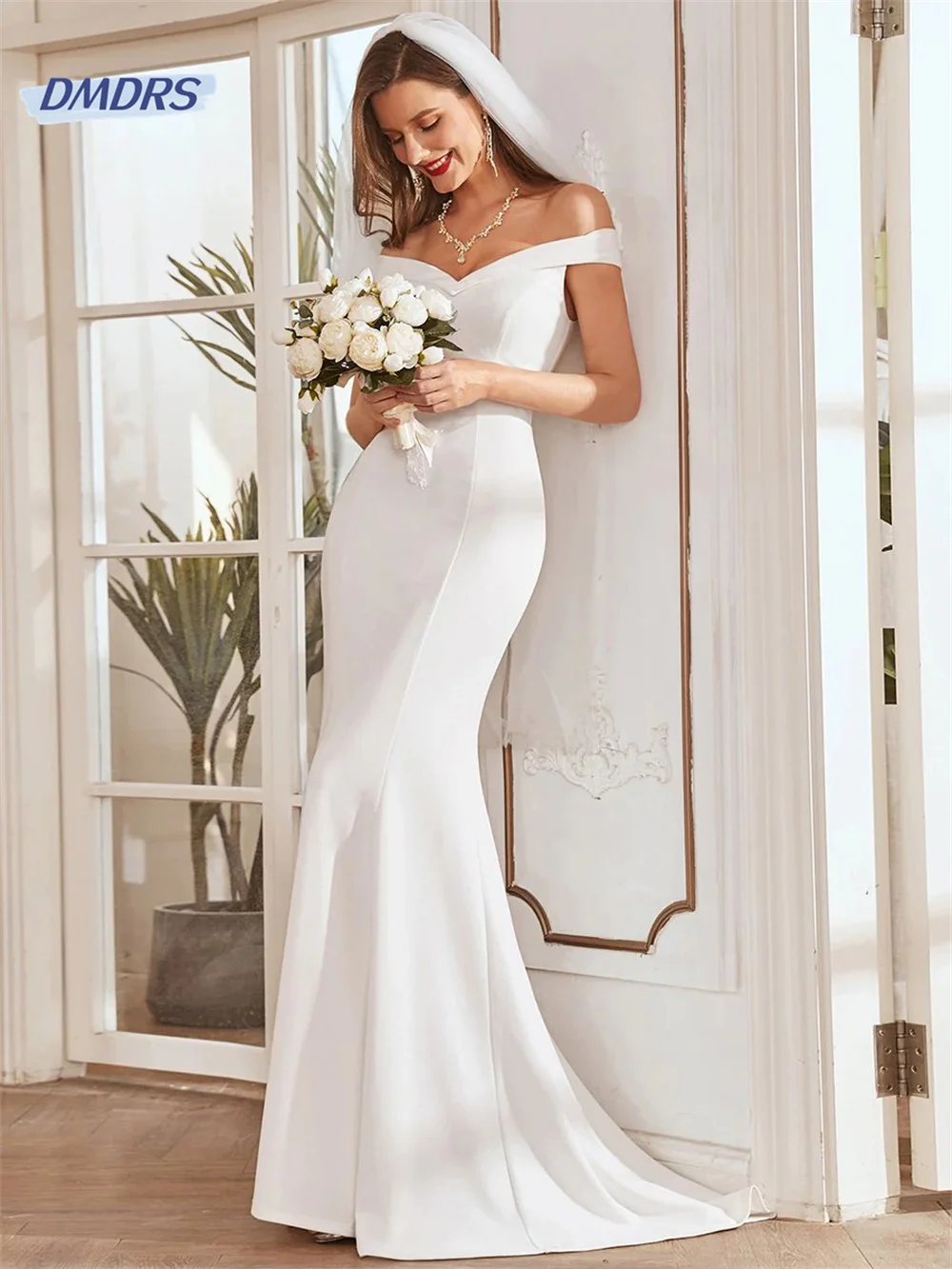 Top Trends: Elegant Mermaid Floor-length Wedding Dress Graceful Sweetheart Neck Off The Shoulder Bridal Gown Simple Vestidos De Novia Shoppable Styles