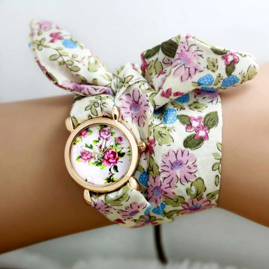 Top Trends: Shsby New Design Ladies Flower Cloth Wristwatch Fashion Women Dress Watches High Quality Fabric Watch Sweet Girls Watch Gift Shoppable Styles