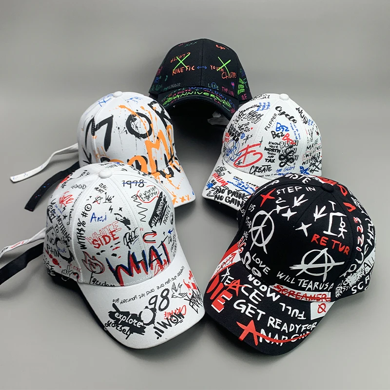 Top Trends: New Graffiti Hip-Hop Kpop Men Women Baseball Hats Cotton Breathable Snapback Skateboard Sport Caps Adult Cool Streetwear Fashion Shoppable Styles - Image 2