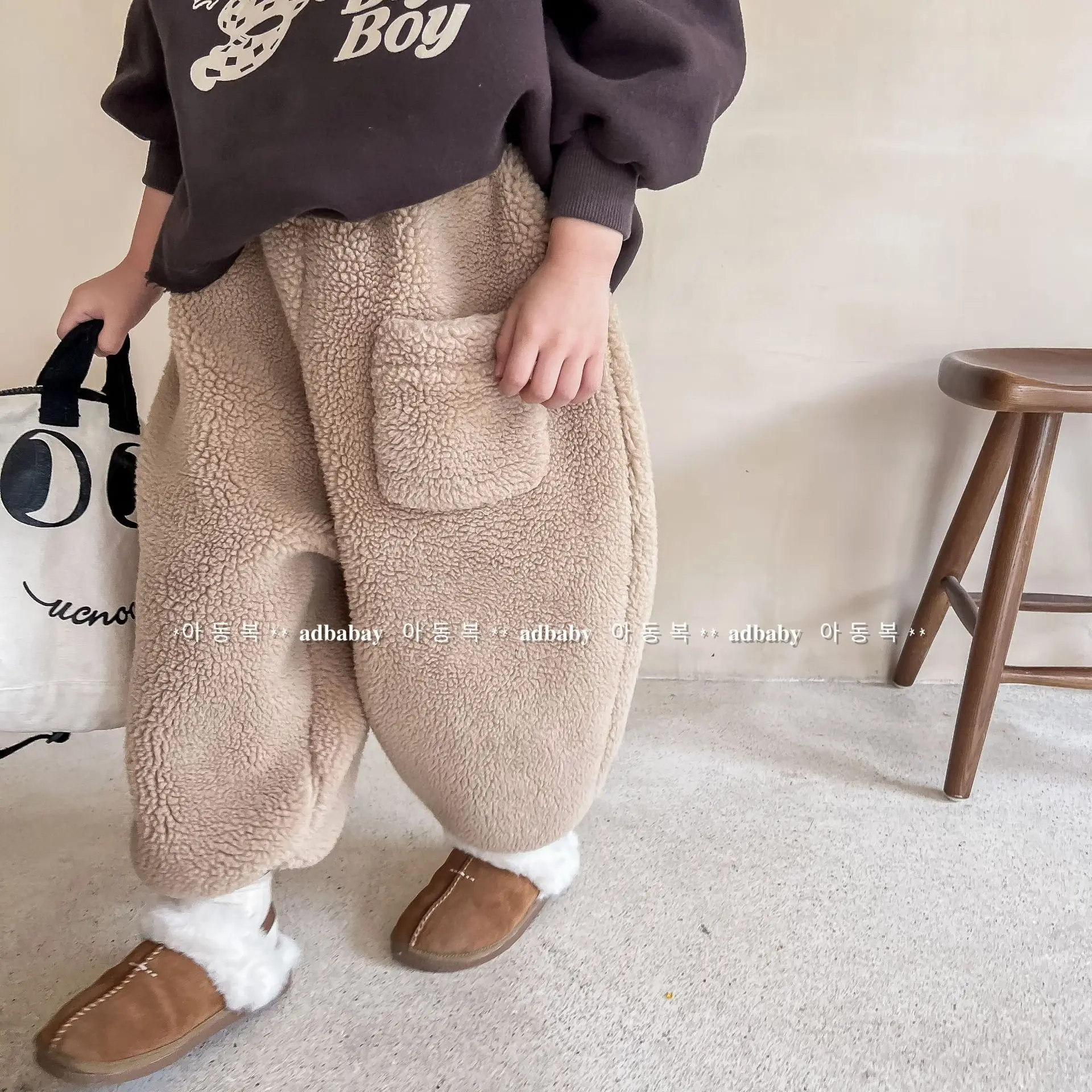 Top Trends: 2023 Winter New Children Warm Lamb Fleece Pants Fashion Girls Pocket Trousers Cotton Baby Boys Casual Pants Plus Velvet Clothes Shoppable Styles