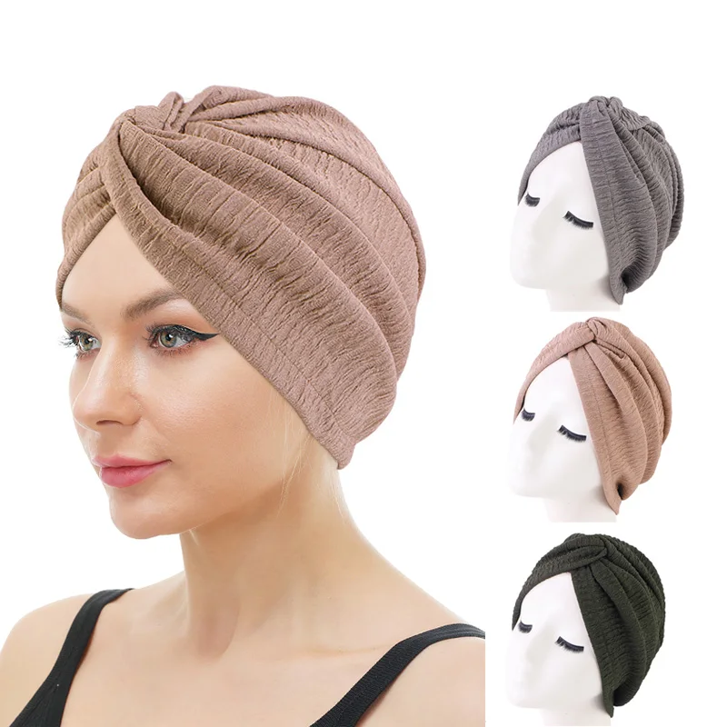 Top Trends: New Women Twist Knot Turban Elastic Chemo Cap Hijab Bonnet Headwear Beanie Cap Hat For Cancer Patient Hair Loss Accessories Shoppable Styles