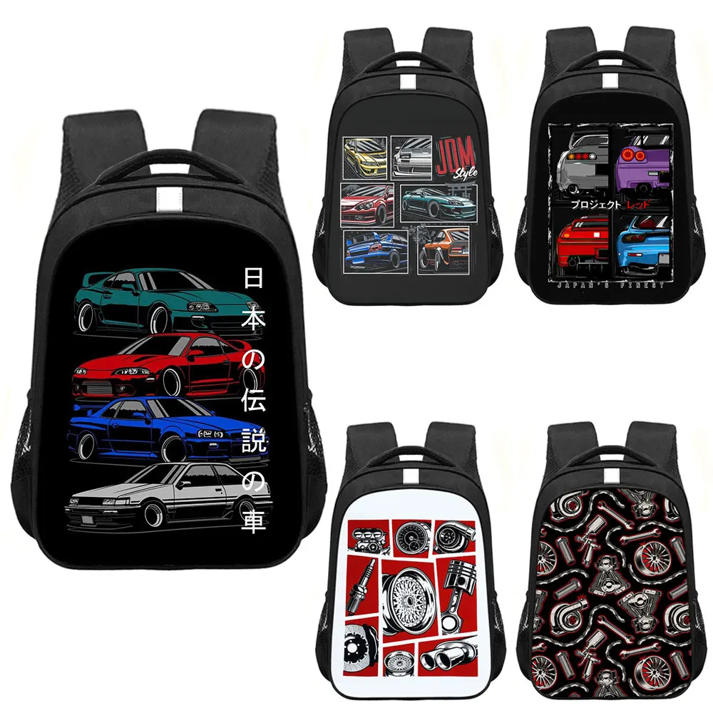 Top Trends: Japan JDM Racing Car Print Backpack Engine Turbo Women Men Rucksack Children School Bags For Teenager Laptop Backpack Travel Bag Shoppable Styles