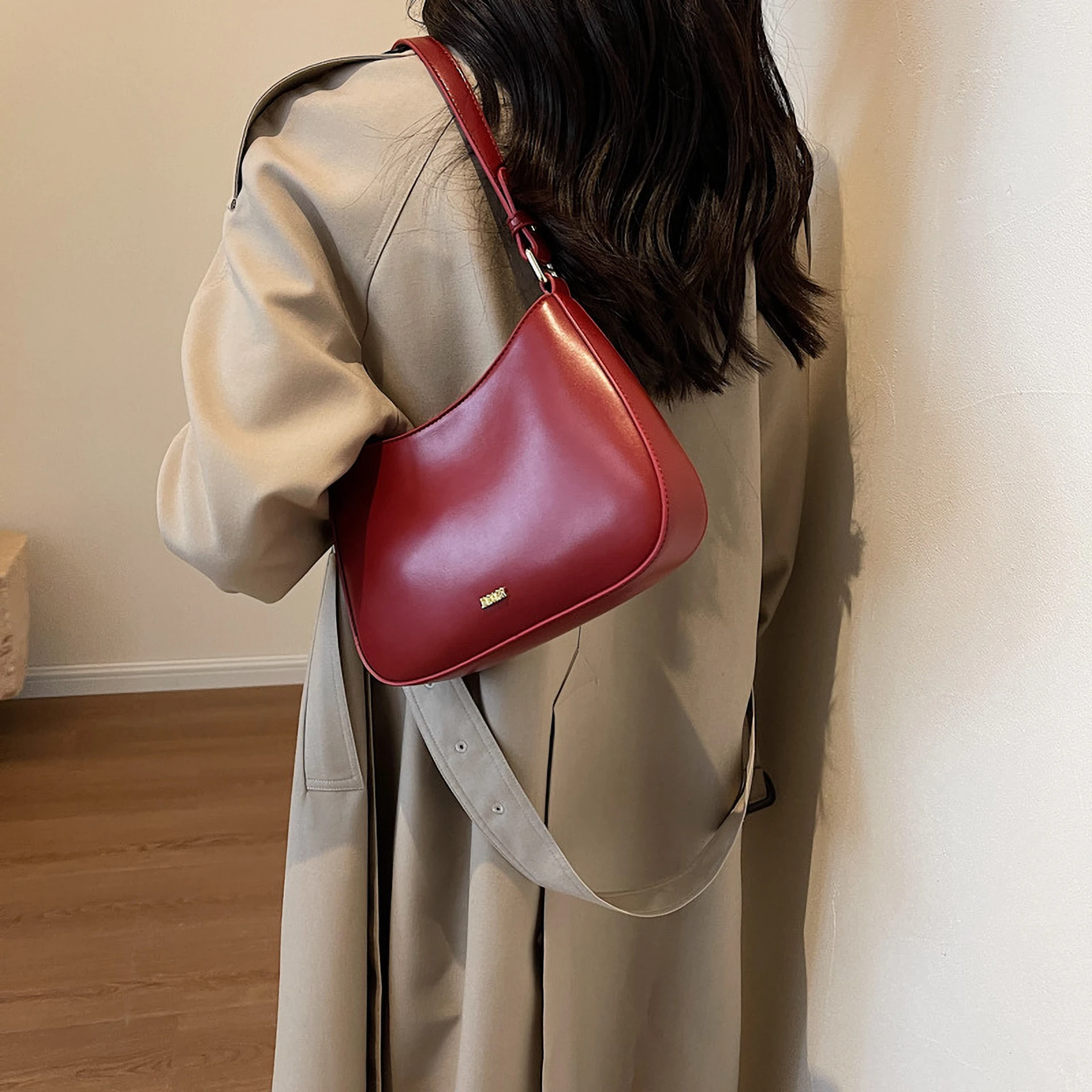 Top Trends: Red Underarm Shoulder Bags For Women 2023 New Texture Leather Crossbody Bag Luxury Designer Wedding Bride Handbags Trend Shoppable Styles - Image 2