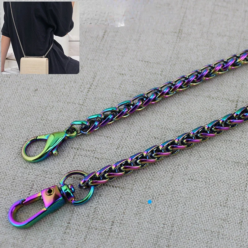 Top Trends: 10PCS Rainbow 120cm 130cm Bag Strap Chain Wallet Handle Purse Metal Strap Chain Strap Replaced Bag Plating Cover Wholesale Shoppable Styles