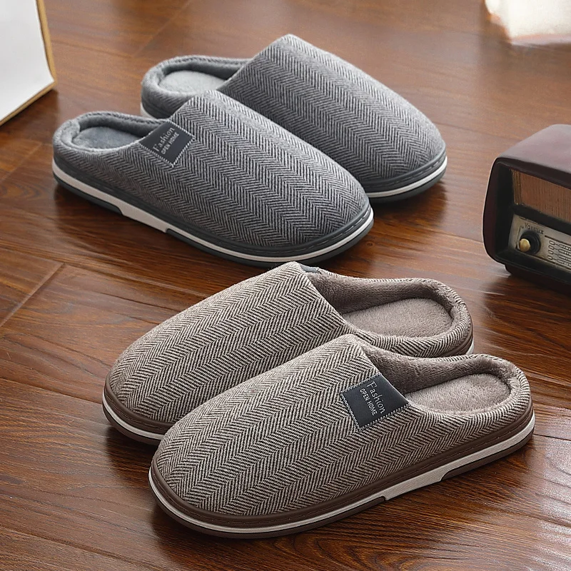 Top Trends: Big Size Men Winter Home Slippers Casual Shoes Women Soft Warm House Slides Indoor Bedroom Non Slip Flats Couples Floor Slipper Shoppable Styles