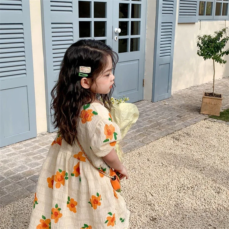 Top Trends: New Girls Summer Princess Dress Breathable Short-Sleeved Dress Lady Sweet Floral Vestidos Children'S Clothing Baby Kids Clothes Shoppable Styles