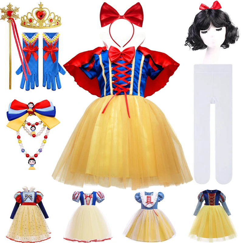 Top Trends: Halloween 4 Layers Snow White Cosplay Dresses For Girls Party Princess Dress Children&#039;s Tulle Dress Baby Girl Tutu Infants Gowns Shoppable Styles