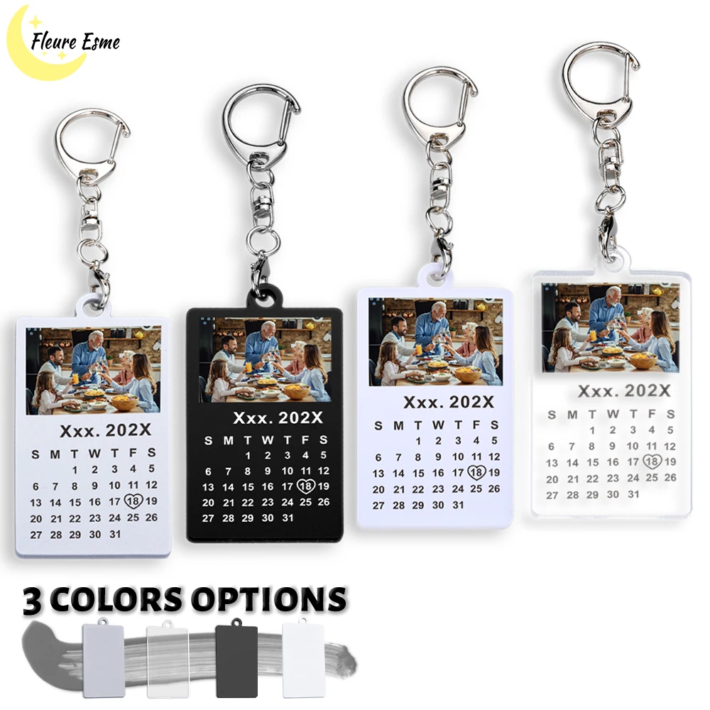 Top Trends: Customized Photo Date Key Chain Acrylic Transparent Key Chains Keychain Gift For Family Lover Cute Present Keychains Shoppable Styles