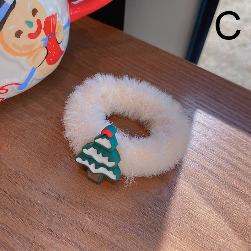 Top Trends: Christmas Fluffy Hair Rope Fashion Xmas Tree Elk Snowman Shaped Versatile Hair Tie Euramerican New Year Gift Hair Tie Headwear Shoppable Styles - Image 4