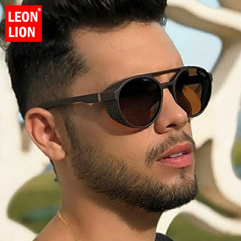 Top Trends: LeonLion Classic Punk Sunglasses Men Brand Designer Sunglasses Men Vintage Sun Glasses For Men Punk Oculos De Sol Gafas UV400 Shoppable Styles