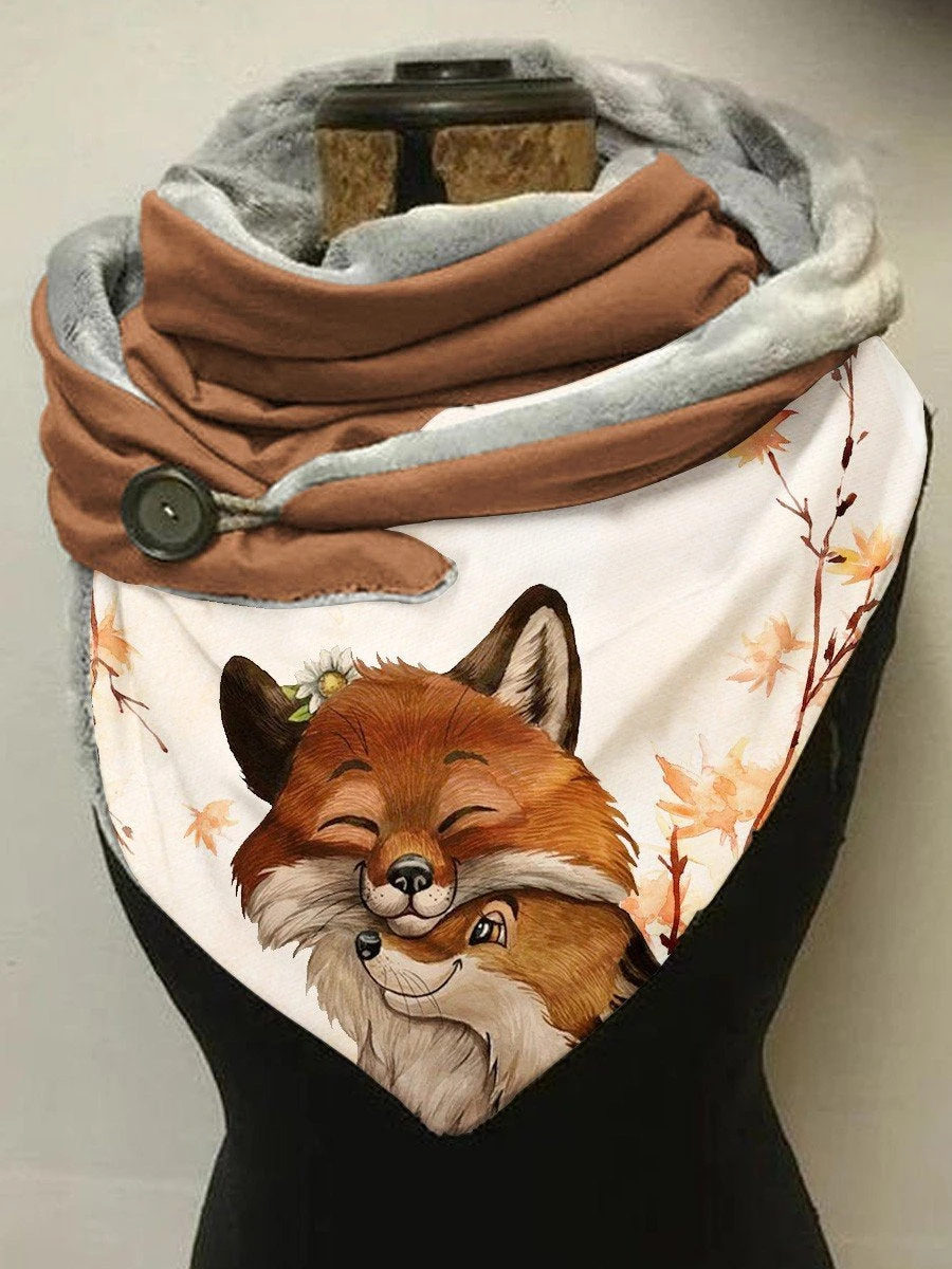 Top Trends: Fall Maple Fox 3D Print Warm Fleece Casual Scarf And Shawl For Women Shoppable Styles