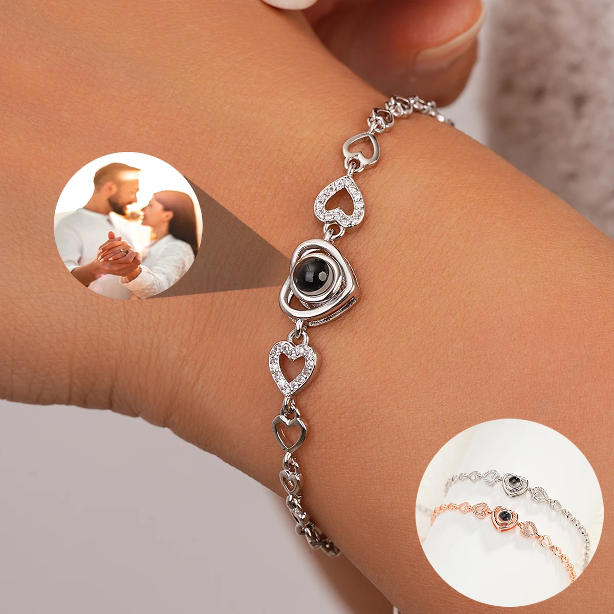 Top Trends: Wholesale Personalized Projection Photo Bracelet-Heart Pendant Bracelet-Projection -Memorial Photo Bracelet-Photo Jewelry Shoppable Styles