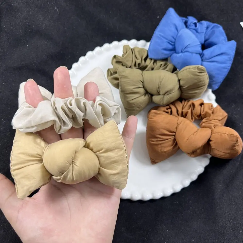 Top Trends: Girls Colorful Cute Cotton Bow Ponytail Hair Tie Elastic Hair Band Scrunchies Winter Fashion Women Hair Accessories Shoppable Styles - Image 4