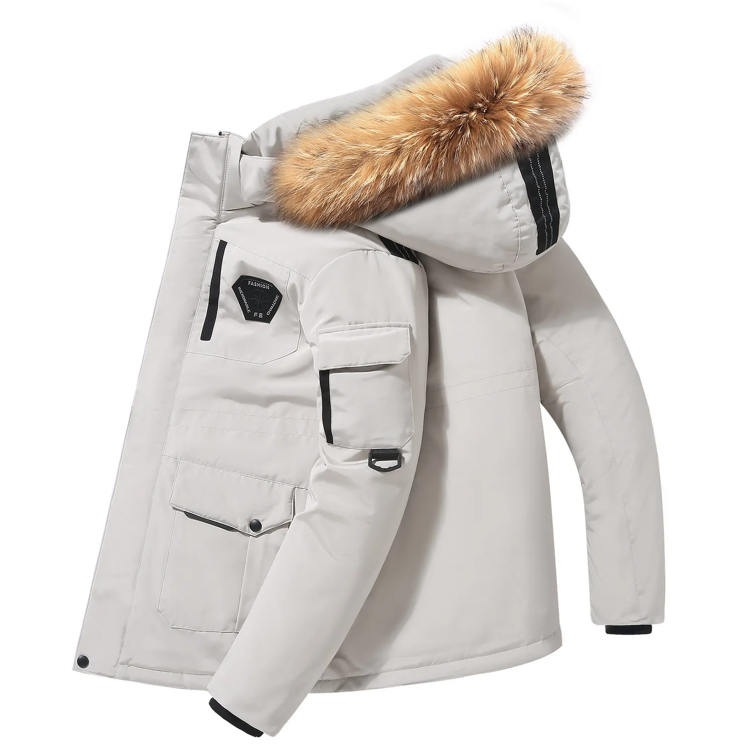 Top Trends: Winter Down Jacket Men 90% White Duck Down Parkas Coat Mid-length Fur Collar Male Thicken Snow Overcoat -30 Degree Keep Warm Shoppable Styles