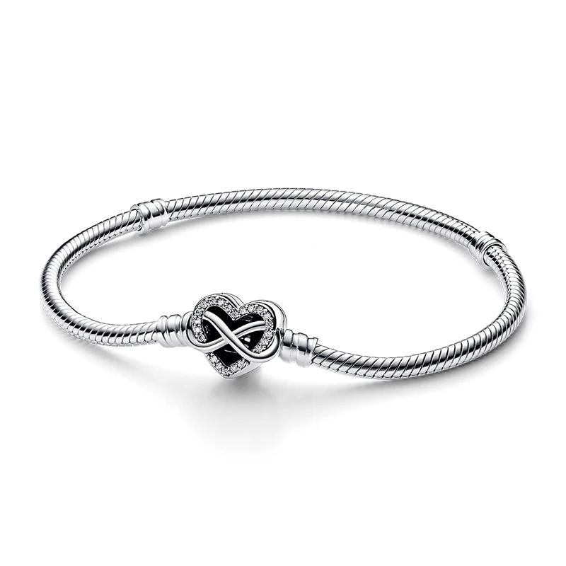 Top Trends: 925 Silver Heart Snake Chain Bracelet For Women Infinite Knot Butterfly Infinity Clasp Femme Bracelet Bangles Jewelry Gift Shoppable Styles - Image 2