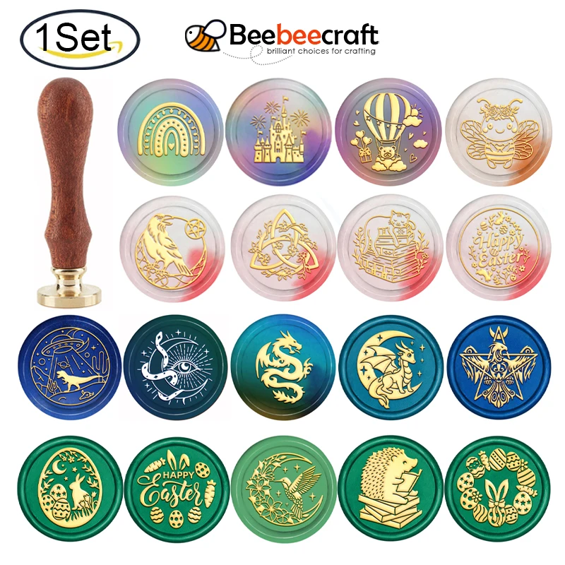 Top Trends: 1PC Snake Wax Seal Stamp Moon Stars 30mm Removable Brass Head Sealing Stamp With Wooden Handle For Halloween Invitations Cards Shoppable Styles