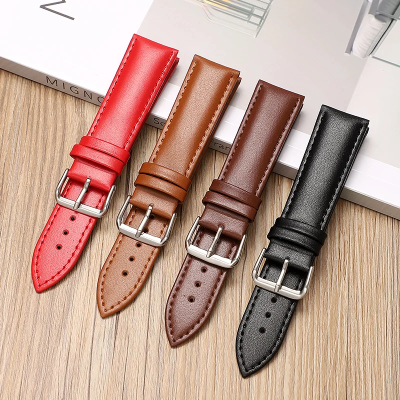 Top Trends: Geunine Leather Watch Band Strap 12 / 13 / 14 / 15 / 16 / 17 / 18 / 19 / 20 / 21 / 22 / 23 / 24mm Watchband For Huawei Gt3 / Gt2 Belt SmartWatch Bracelet Shoppable Styles