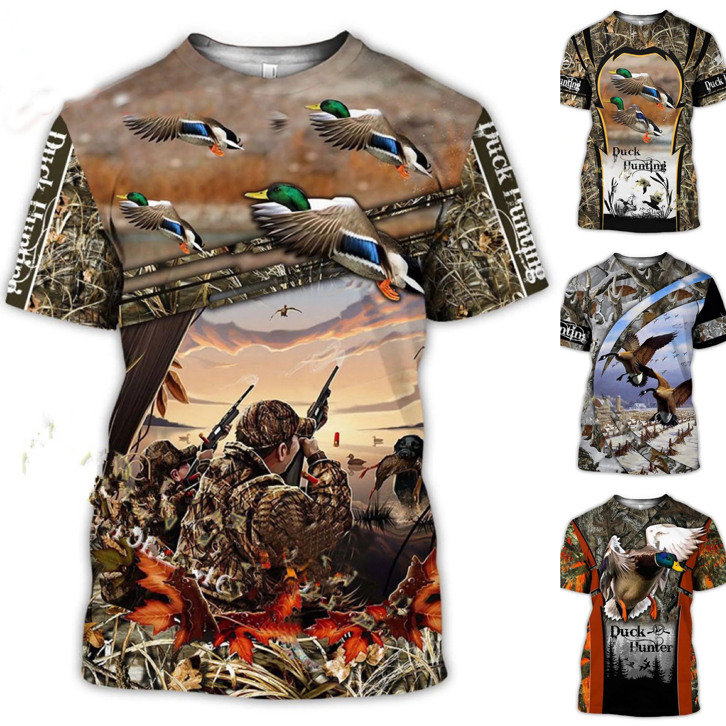 Top Trends: New Camouflage Hunting Wild Duck Animal 3D Print T-Shirt Tops Summer Fashion Casual Men's T Shirts Harajuku Sweatshirt Tees Shoppable Styles