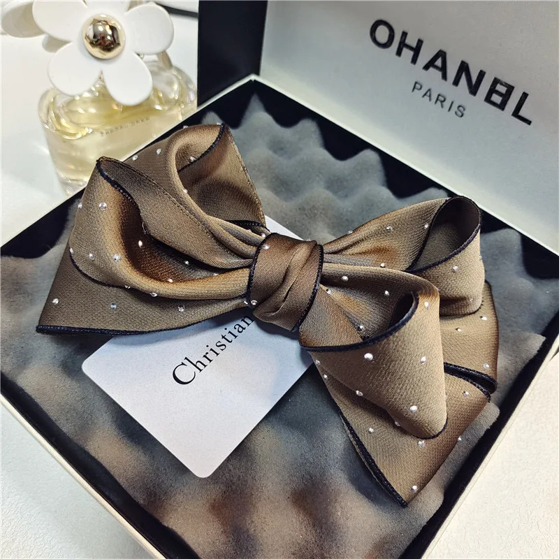 Top Trends: Handmade Bow Hairpin For Girl Houndstooth Plaid Hairpin Rhinestone Temperament Ponytail Clip Spring Clip Back Head Top Clip Shoppable Styles