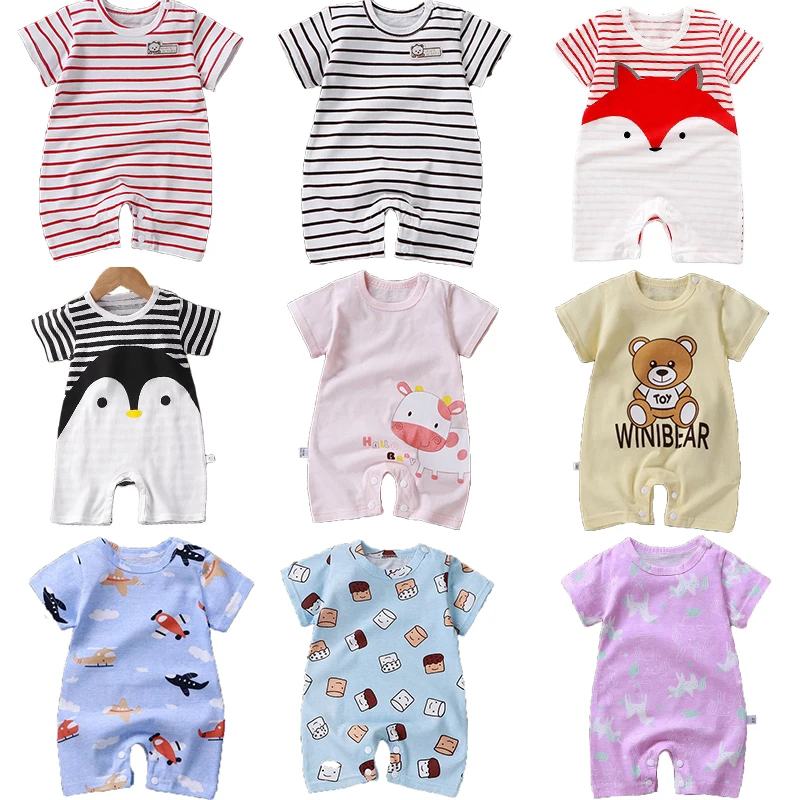 Top Trends: 2023 Baby Boy Girl Onesies Summer New Born Clothes Baby Boy Clothes Cartoon Girl Short-Sleeved Clothes 0-24 Months Cute Clothes Shoppable Styles