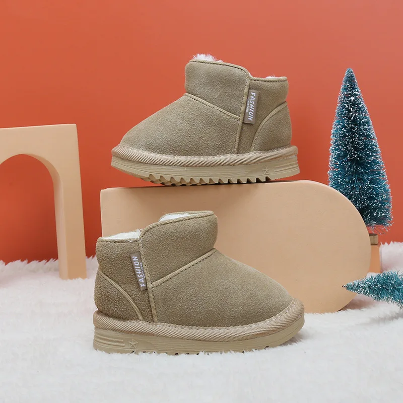 Top Trends: 2023 New Winter Baby Snow Boots Leather Warm Plush Infant Shoes Zip Side Soft Sole Fashion Toddler Boys Girls Boots 15-25 Shoppable Styles