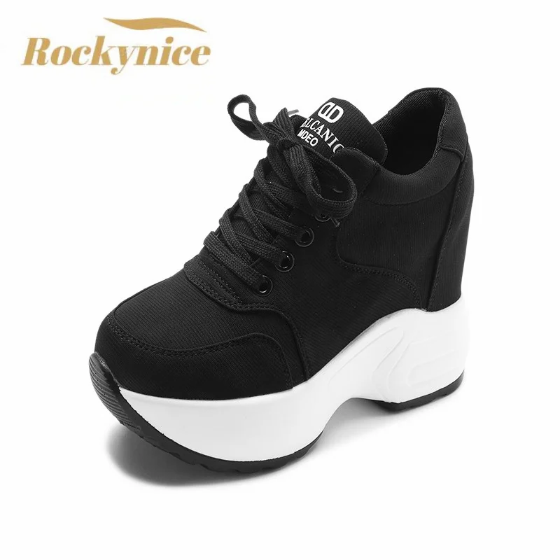 Top Trends: 2022 Women Platform Sneakers Mesh Casual Trainers Chunky Shoes 10CM Heels Autumn Wedges Breathable Height Increasing Shoes Woman Shoppable Styles