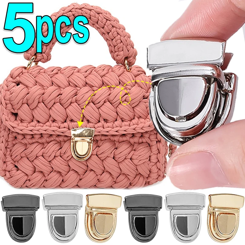 Top Trends: 5pcs Bag Press Lock Gold Silver Metal Clasp Catch Buckles For Handbags Shoulder Closures Snap Making Purse Case Tote Accessories Shoppable Styles