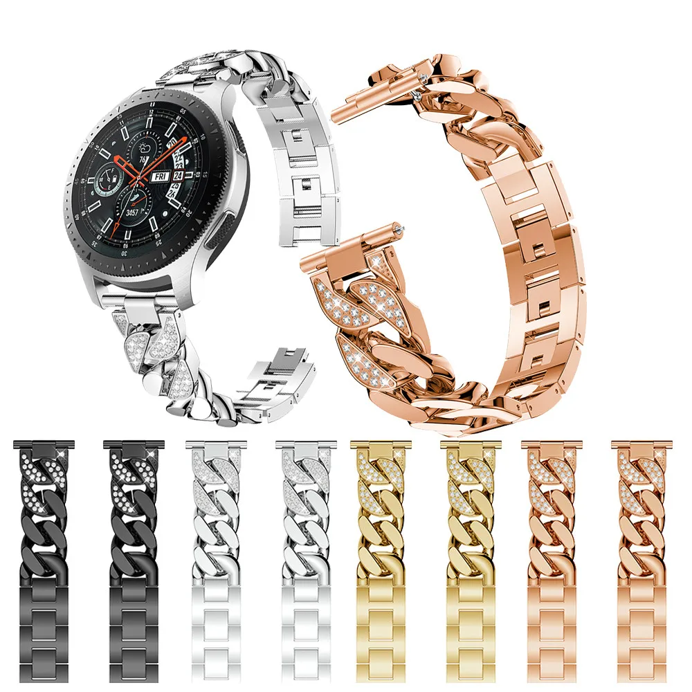 Top Trends: 20mm Bling Strap Women Bracelet For Samsung Galaxy Watch 6 5 / Pro / 4 / Classic Band 40mm 44mm 45mm 42mm 43mm 47mm Metal Cowboy Chain Shoppable Styles - Image 6