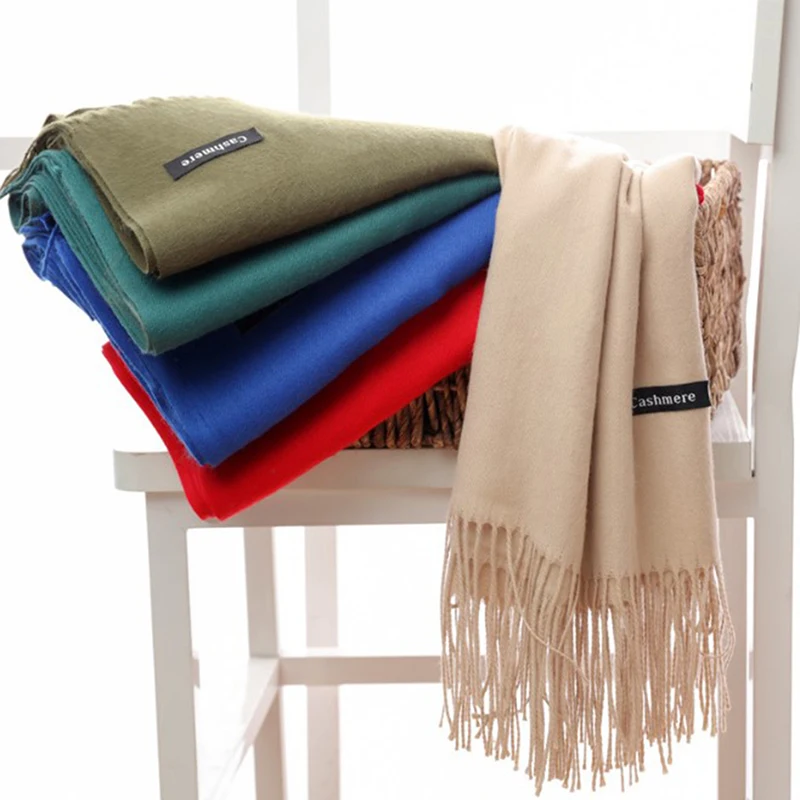 Top Trends: Solid Scarf Thin Pashmina Shawls And Wraps Long Soft Stoles Head Scarves Shoppable Styles