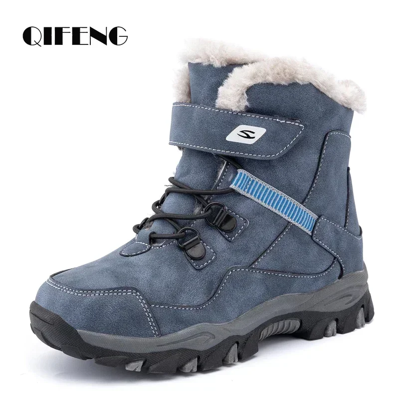 Top Trends: 5-12 Winter Warm Fur Snow Boots Children Furry Shoes Boys Girl Non-slip Leather Autumn Waterproof Kids Boots Child Sneaker Furry Shoppable Styles