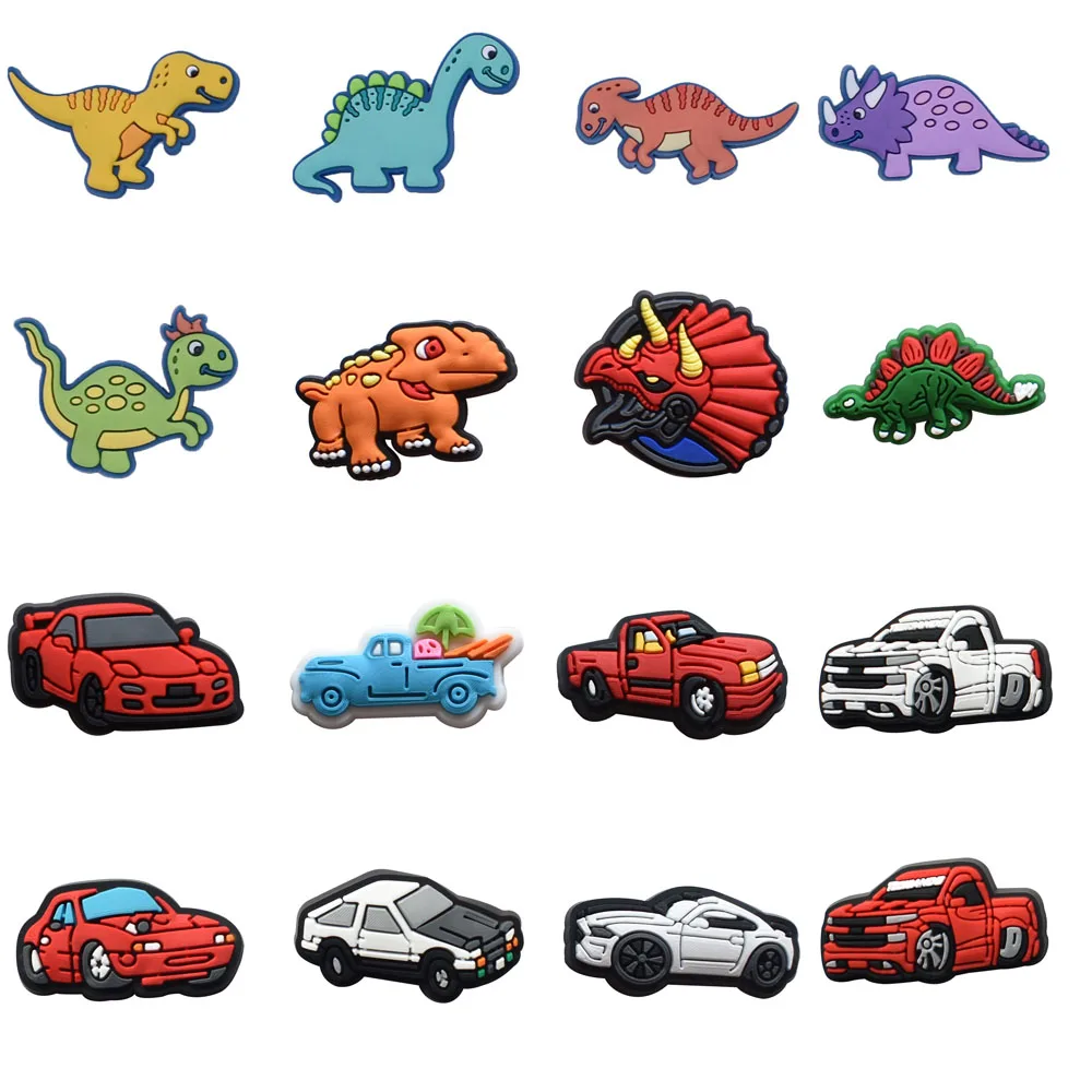 Top Trends: 1pcs Dinosaur Car Shoe Charms Decorations Fits For Crocs Boys Girls Kids Women Teens Christmas Gifts Birthday Party Favors Pins Shoppable Styles