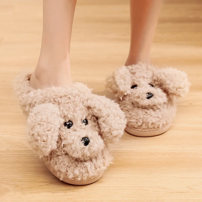 Top Trends: Pallene Short Fur Slippers For Women 2023 Winter Warm Furry Cozy Cotton Shoes For Home Indoor Cute Dog Couples Antiskid Slippers Shoppable Styles