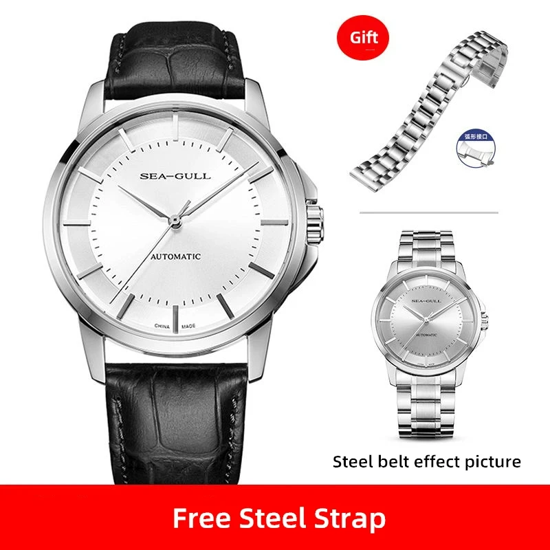 Top Trends: 2022 Seagull Men&#039;s Automatic Mechanical Watch Simple Business Men&#039;s Belt Waterproof Sapphire Watch Relogio Masculino 819.12.6066 Shoppable Styles