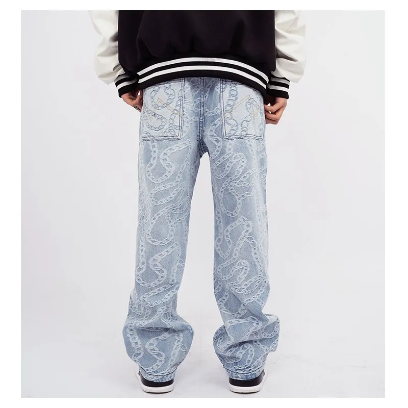 Top Trends: Baggy Pants Hip Hop Jeans Men 2022 Trends Clothes Letter Denim Printed Man Casual Trousers Streetwear Y2k Men's Trendyol Women's Shoppable Styles - Image 4